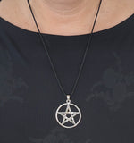Pentagramm 229 mit Schlangenkette - Silber