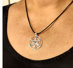 Anhänger 416 Metatrons Würfel mit Chakra Steinen - Silber