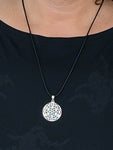 Anhänger 420 Blume des Lebens mit Chakra Steinen - Silber