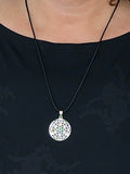 Anhänger 420 Blume des Lebens mit Chakra Steinen - Silber