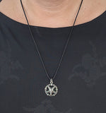 Pentagramm 253 mit Korbkette - Silber