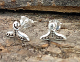 Ohrstecker 45 Walflosse - Silber