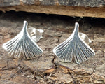 Ohrstecker 59 Ginkgo Blatt - Silber