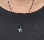 Pentagramm 45 mit Schlangenkette - Silber