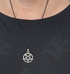 Pentagramm 137 mit Schlangenkette - Silber