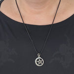 Pentagramm 48 mit Schlangenkette - Silber