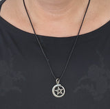 Pentagramm 48 mit Schlangenkette - Silber