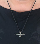 Rabe 28 mit Schlangenkette - Silber