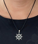 Steuerrad 127 mit Schlangenkette - Silber