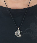 Wolf im Mond 354 mit Schlangenkette - Silber