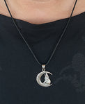 Wolf im Mond 355 mit Schlangenkette - Silber