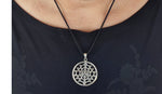 Sri Yantra 132 mit Schlangenkette - Silber