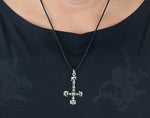 Kreuz 64 mit Schlangenkette - Silber