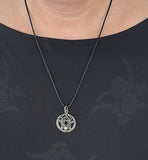 Pentagramm 139 mit Schlangenkette - Silber