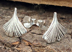 Ohrstecker 59 Ginkgo Blatt - Silber