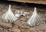Ohrstecker 59 Ginkgo Blatt - Silber