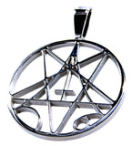 Pentagramm Kreuz 80 mit Panzerkette - Edelstahl