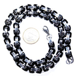 Königskette 8,4 mm - schwarz-silbern - Edelstahl
