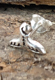 Ohrstecker 45 Walflosse - Silber
