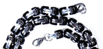 Königskette 8,4 mm - schwarz-silbern - Edelstahl