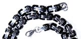 Königskette 8,4 mm - schwarz-silbern - Edelstahl