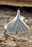 Ohrstecker 59 Ginkgo Blatt - Silber