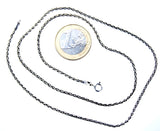 Korbkette 1,5 mm - schwarz-silbern - Silber