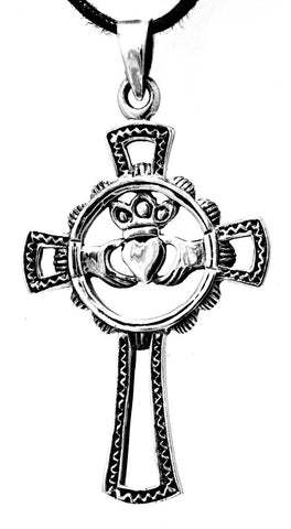 Claddagh-Kreuz 170 mit Schlangenkette - Silber