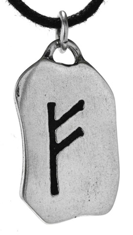 Rune Fehu 299 mit Schlangenkette - Silber