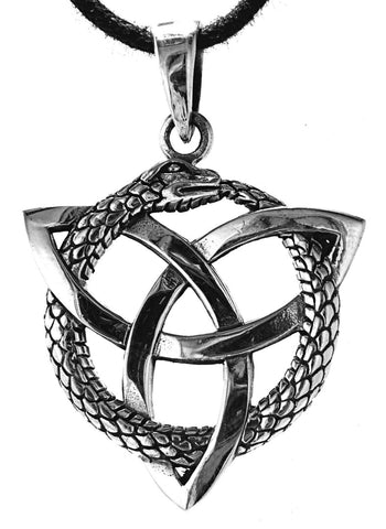 Keltenknoten 326 mit Schlangenkette - Silber