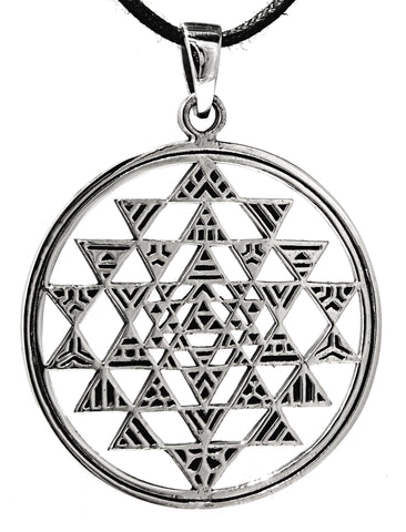 Sri Yantra 132 mit Schlangenkette - Silber