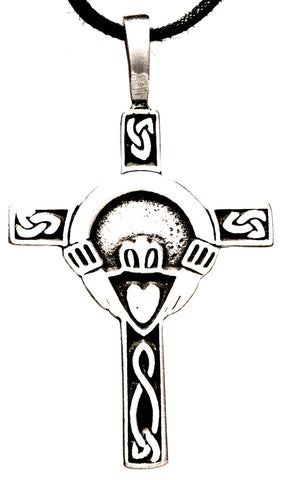 Anhänger 78 Claddagh-Kreuz - Zinn