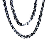 Königskette 4,5 mm - schwarz-silbern - Edelstahl
