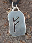 Rune Fehu 299 mit Schlangenkette - Silber