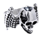Ring Totenkopf Gr. 56-72 - gewölbt - Edelstahl
