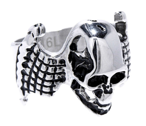 Ring Totenkopf Gr. 56-72 - gewölbt - Edelstahl
