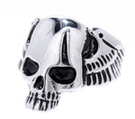 Ring Totenkopf Gr. 56-72  - glatt - Edelstahl