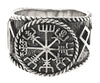 Ring Wikingerkompass Vegvisir, Gr. 54-74 (wiko 1) - Silber