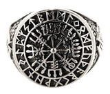 Ring Wikingerkompass Vegvisir, Gr. 56-76 (wiko2) - Silber