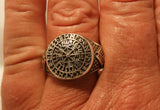 Ring Wikingerkompass Vegvisir, Gr. 56-76 (wiko2) - Silber