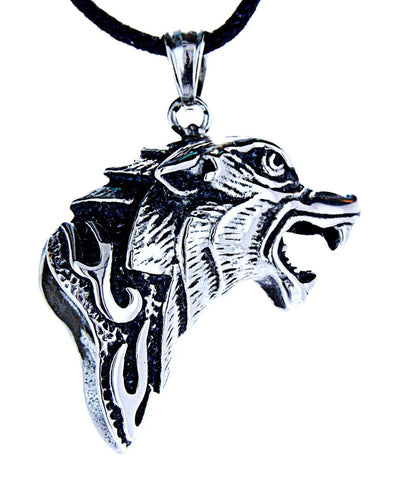 Anhänger 30 A Wolfskopf - Edelstahl
