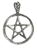 Pentagramm 50 mit Korbkette - Silber