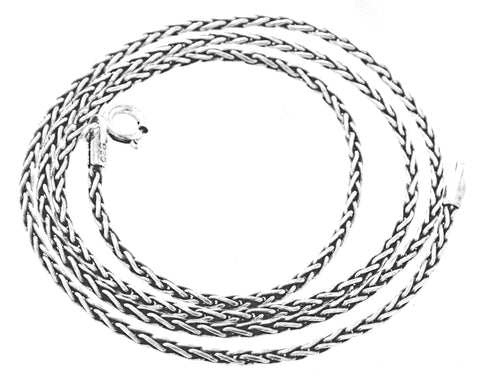 Korbkette 1,5 mm - schwarz-silbern - Silber
